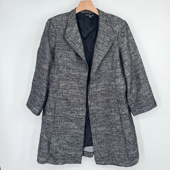 Eileen Fisher Faceted Organic Cotton Blend open Jacquard Coat jacket size medium - Picture 5 of 13